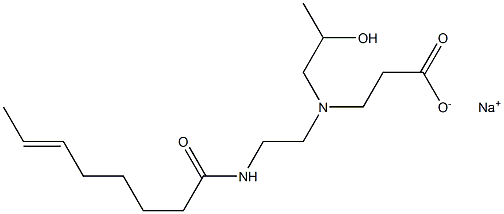 3-[N-(2-Hydroxypropyl)-N-[2-(6-octenoylamino)ethyl]amino]propionic acid sodium salt Struktur