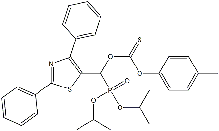 Thiocarbonic acid O-[(2,4-diphenylthiazol-5-yl)[bis(isopropyloxy)phosphinyl]methyl]O-(4-methylphenyl) ester Struktur