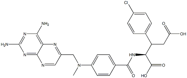 N-[4-[Methyl[(2,4-diamino-6-pteridinyl)methyl]amino]benzoyl]-3-(4-chlorophenyl)glutamic acid Struktur