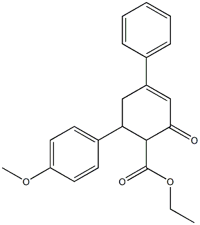 2-(Ethoxycarbonyl)-3-(4-methoxyphenyl)-5-phenyl-5-cyclohexene-1-one Struktur