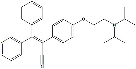 2-[4-(2-Diisopropylaminoethoxy)phenyl]-3,3-diphenylacrylonitrile Struktur