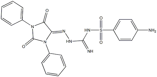 5-[2-[N-(4-Aminophenylsulfonyl)amidino]hydrazono]-1,3-diphenyl-3,5-dihydro-1H-imidazole-2,4-dione Struktur