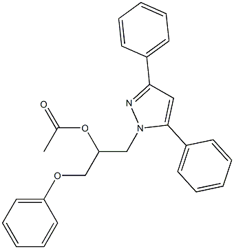 Acetic acid [1-(3,5-diphenyl-1H-pyrazol-1-yl)-3-phenoxypropan-2-yl] ester Struktur