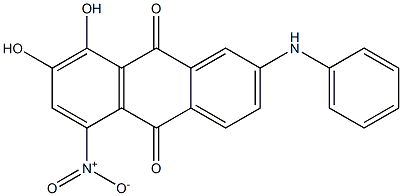 2-Anilino-7,8-dihydroxy-5-nitroanthraquinone Struktur