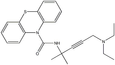 N-[1,1-Dimethyl-4-(diethylamino)-2-butyn-1-yl]-10H-phenothiazine-10-carboxamide Struktur