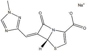 (5R)-7-Oxo-6-[(1-methyl-1H-1,2,4-triazol-3-yl)methylene]-4-thia-1-azabicyclo[3.2.0]hept-2-ene-2-carboxylic acid sodium salt Struktur