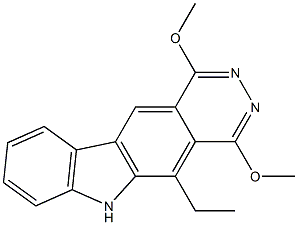 1,4-Dimethoxy-5-ethyl-6H-pyridazino[4,5-b]carbazole Struktur