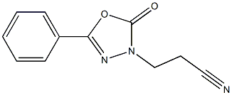 5-Phenyl-2-oxo-1,3,4-oxadiazole-3-propiononitrile Struktur