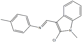 2-Chloro-1-methyl-3-[[(4-methylphenyl)imino]methyl]-1H-indole Struktur