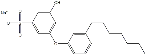 5-Hydroxy-3'-heptyl[oxybisbenzene]-3-sulfonic acid sodium salt Struktur