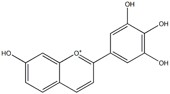 3',4',5',7-Tetrahydroxyflavylium Struktur