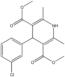 2,6-Dimethyl-4-(3-chlorophenyl)-1,4-dihydropyridine-3,5-dicarboxylic acid dimethyl ester Struktur