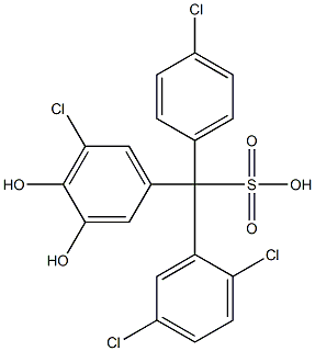 (4-Chlorophenyl)(2,5-dichlorophenyl)(5-chloro-3,4-dihydroxyphenyl)methanesulfonic acid Struktur