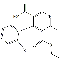 2,6-Dimethyl-4-(2-chlorophenyl)pyridine-3,5-dicarboxylic acid 3-ethyl ester Struktur