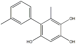 6-Methyl-5-(3-methylphenyl)benzene-1,2,4-triol Struktur