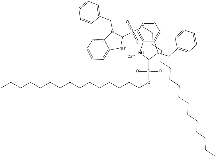 Bis(1-benzyl-2,3-dihydro-2-pentadecyl-1H-benzimidazole-2-sulfonic acid)calcium salt Struktur