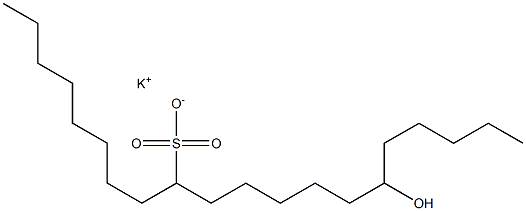 15-Hydroxyicosane-9-sulfonic acid potassium salt Struktur