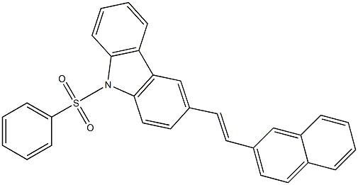 3-[2-(2-Naphthalenyl)ethenyl]-9-phenylsulfonyl-9H-carbazole Struktur