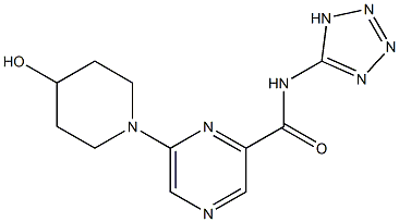 N-(1H-Tetrazol-5-yl)-6-(4-hydroxy-1-piperidinyl)pyrazine-2-carboxamide Struktur