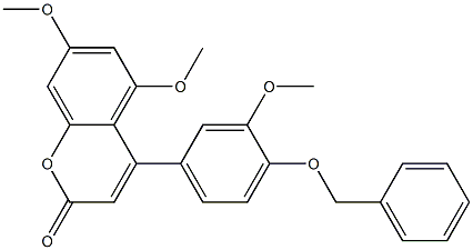 4-[4-(Benzyloxy)-3-methoxyphenyl]-5,7-dimethoxy-2H-1-benzopyran-2-one Struktur