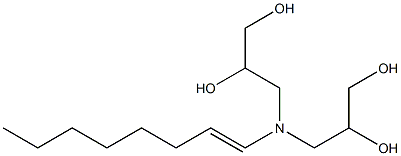 3,3'-(1-Octenylimino)bis(propane-1,2-diol) Struktur