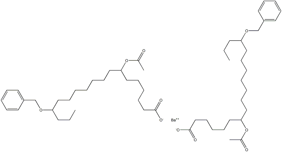 Bis(15-benzyloxy-7-acetyloxystearic acid)barium salt Struktur