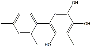 3-Methyl-5-(2,4-dimethylphenyl)benzene-1,2,4-triol Struktur