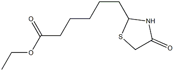 4-Oxo-2-thiazolidinehexanoic acid ethyl ester Struktur