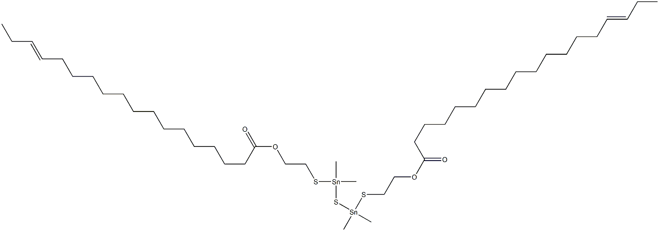 Bis[dimethyl[[2-(14-heptadecenylcarbonyloxy)ethyl]thio]stannyl] sulfide Struktur