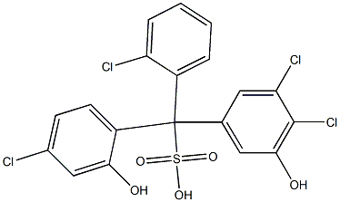 (2-Chlorophenyl)(4-chloro-2-hydroxyphenyl)(3,4-dichloro-5-hydroxyphenyl)methanesulfonic acid Struktur