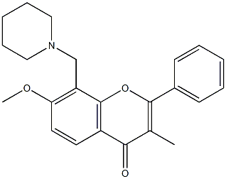 7-Methoxy-3-methyl-8-(1-piperidinylmethyl)flavone Struktur