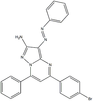 2-Amino-3-phenylazo-5-(4-bromophenyl)-7-phenylpyrazolo[1,5-a]pyrimidine Struktur