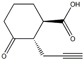 (1R,2S)-2-(2-Propyn-1-yl)-3-oxocyclohexane-1-carboxylic acid Struktur