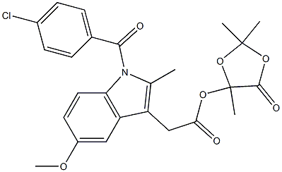 1-(4-Chlorobenzoyl)-5-methoxy-2-methyl-1H-indol-3-ylacetic acid 2,2,5-trimethyl-4-oxo-1,3-dioxolan-5-yl ester Struktur