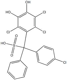 (4-Chlorophenyl)(2,3,6-trichloro-4,5-dihydroxyphenyl)phenylmethanesulfonic acid Struktur