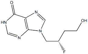 9-[(S)-2-Fluoro-4-hydroxybutyl]-9H-purin-6(1H)-one Struktur