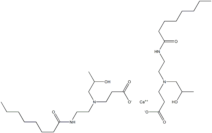 Bis[3-[N-(2-hydroxypropyl)-N-[2-(octanoylamino)ethyl]amino]propionic acid]calcium salt Struktur