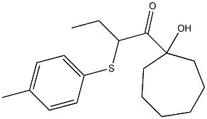 1-(1-Hydroxycycloheptyl)-2-(p-tolylthio)-1-butanone Struktur