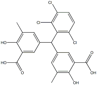 5,5'-(2,3,6-Trichlorobenzylidene)bis(3-methylsalicylic acid) Struktur