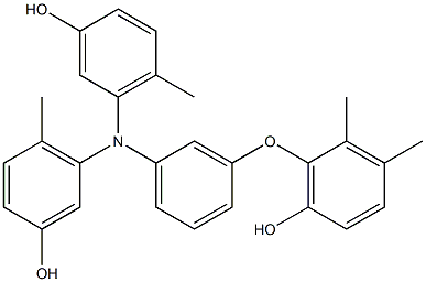 N,N-Bis(3-hydroxy-6-methylphenyl)-3-(6-hydroxy-2,3-dimethylphenoxy)benzenamine Struktur