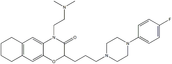 2-[3-[4-(4-Fluorophenyl)piperazin-1-yl]propyl]-4-[2-(dimethylamino)ethyl]-6,7,8,9-tetrahydro-2H-naphth[2,3-b][1,4]oxazin-3(4H)-one Struktur