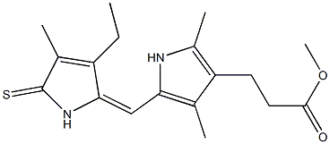 5-[[(3-Ethyl-1,5-dihydro-4-methyl-5-thioxo-2H-pyrrol)-2-ylidene]methyl]-2,4-dimethyl-1H-pyrrole-3-propionic acid methyl ester Struktur