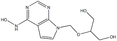 4-Hydroxyamino-7-(2-hydroxy-1-hydroxymethylethoxymethyl)-7H-pyrrolo[2,3-d]pyrimidine Struktur