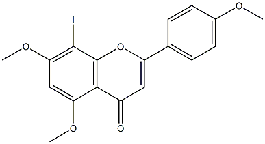 8-Iodo-4',5,7-trimethoxyflavone Struktur