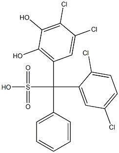 (2,5-Dichlorophenyl)(3,4-dichloro-5,6-dihydroxyphenyl)phenylmethanesulfonic acid Struktur