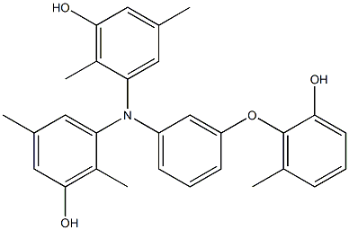 N,N-Bis(3-hydroxy-2,5-dimethylphenyl)-3-(2-hydroxy-6-methylphenoxy)benzenamine Struktur