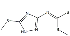 (3-Methylthio-2H-1,2,4-triazol-5-yl)imidodithiocarbonic acid dimethyl ester Struktur