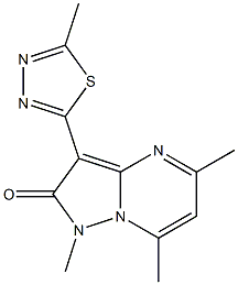 1,5,7-Trimethyl-3-(5-methyl-1,3,4-thiadiazol-2-yl)pyrazolo[1,5-a]pyrimidin-2(1H)-one Struktur