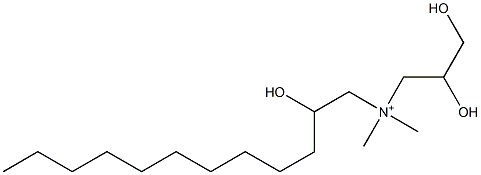 N-(2,3-Dihydroxypropyl)-2-hydroxy-N,N-dimethyl-1-dodecanaminium Struktur