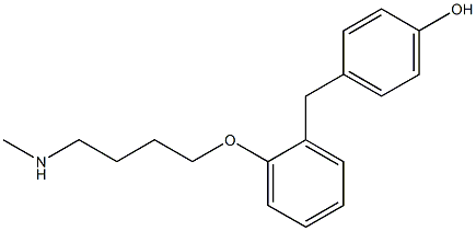 4-[2-(4-Hydroxybenzyl)phenoxy]-N-methylbutan-1-amine Struktur